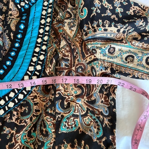 SOFT SURROUNDINGS Aubrey Embroidered Mirrored Beading  Paisley Tunic Dress Top M - Picture 9 of 11